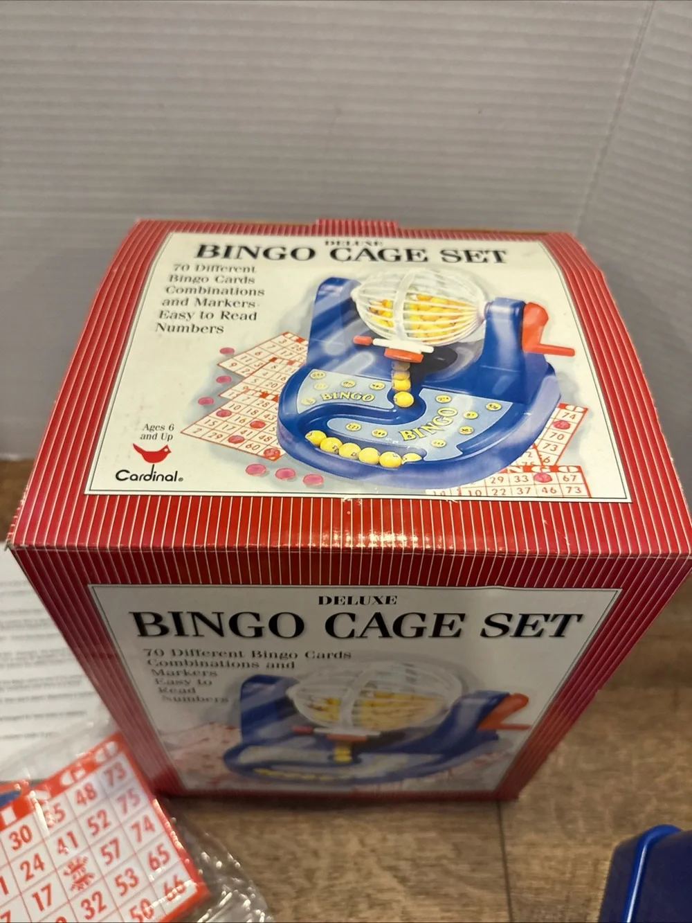 2004 Cardinal Deluxe Bingo Family Game with Box, Balls, Cage, Cards, Directions